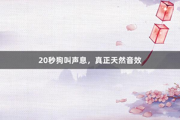20秒狗叫声息，真正天然音效