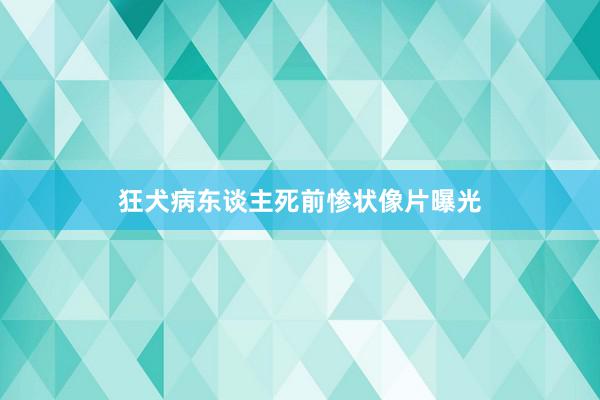狂犬病东谈主死前惨状像片曝光
